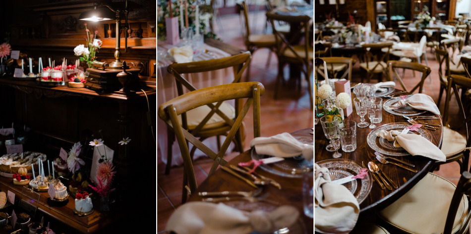 Piękne rustykalne detale na przygotowanej sali weselnej Siedlisko Stary Tartak w Pruchnej
